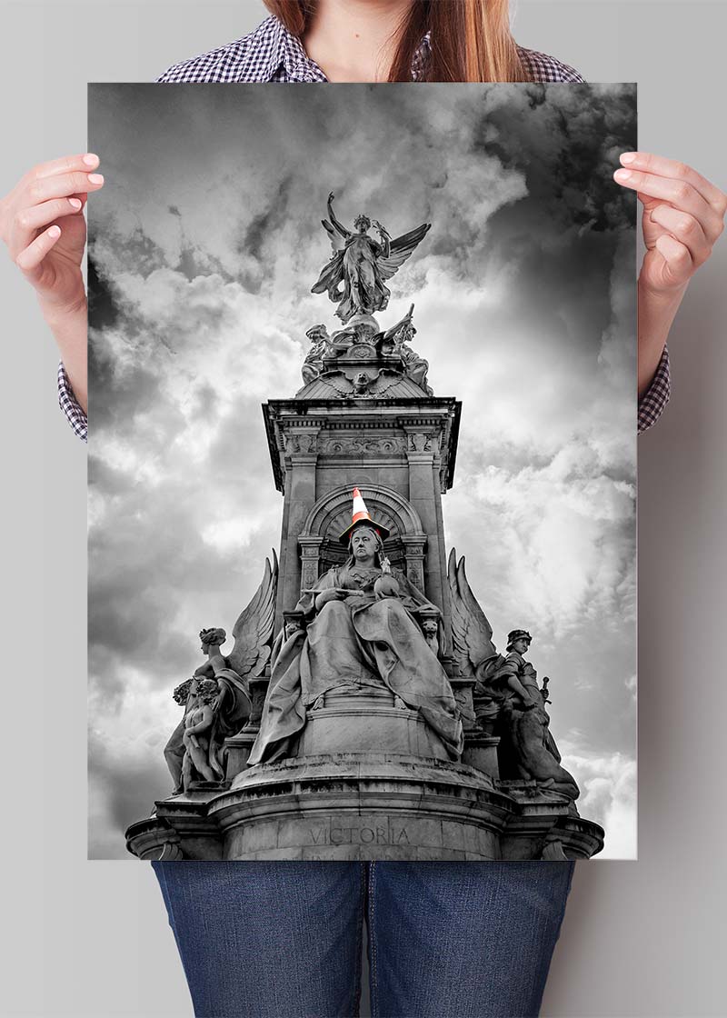 Queen Victoria Statue Traffic Cone Print-InkAndDrop