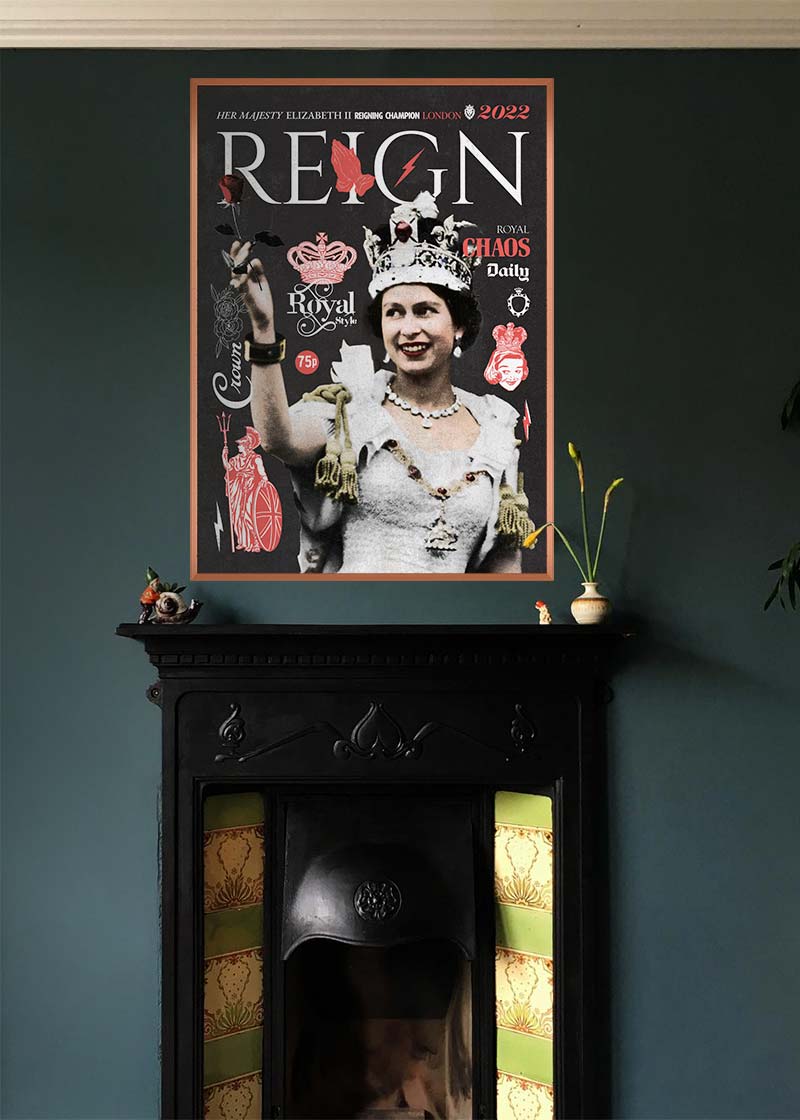 Reign Queen Elizabeth Platinum Jubilee Magazine Cover Dark-InkAndDrop