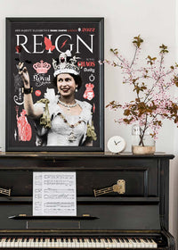 Reign Queen Elizabeth Platinum Jubilee Magazine Cover Dark-InkAndDrop