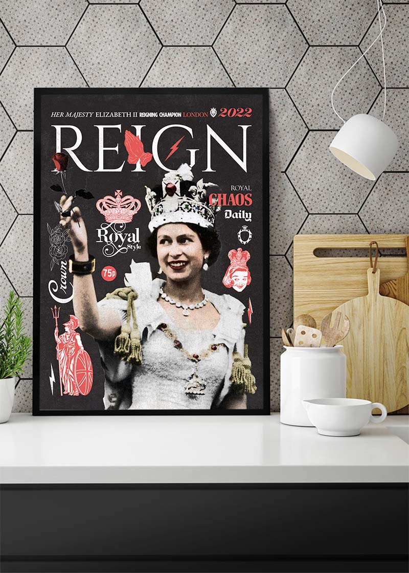 Reign Queen Elizabeth Platinum Jubilee Magazine Cover Dark-InkAndDrop
