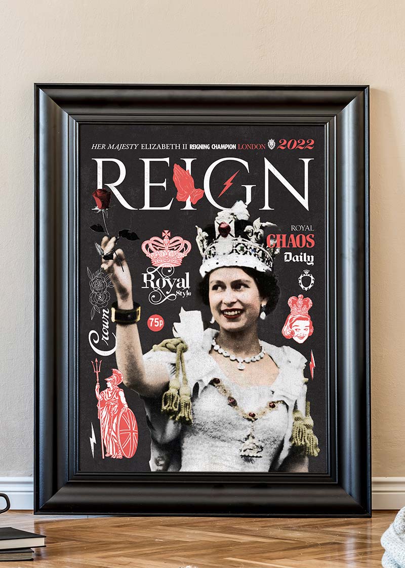 Reign Queen Elizabeth Platinum Jubilee Magazine Cover Dark-InkAndDrop