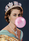 Queen Elizabeth II Vintage Portrait with Bubblegum