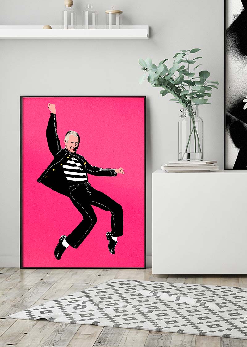 King Elvis Charles III Warhol Style Print