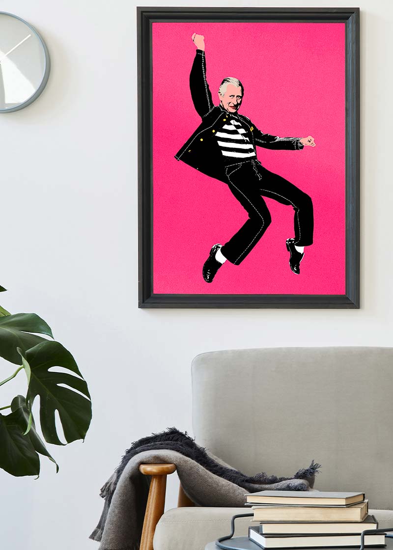 King Elvis Charles III Warhol Style Print