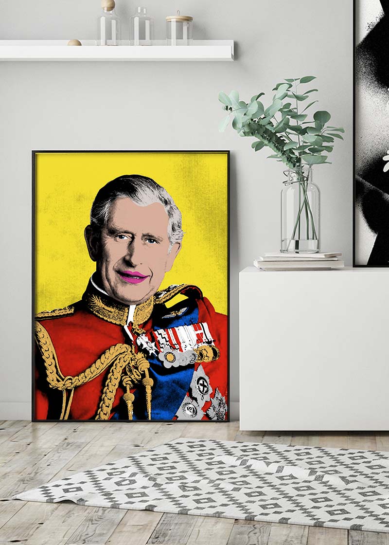 King Charles III Warhol Style Portrait