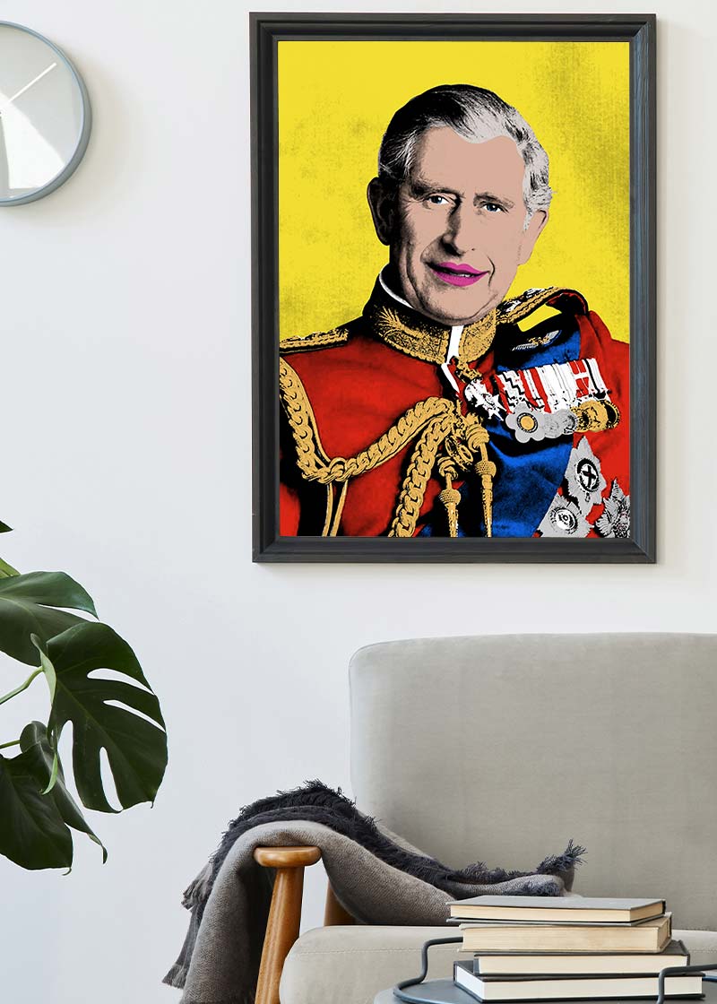 King Charles III Warhol Style Portrait