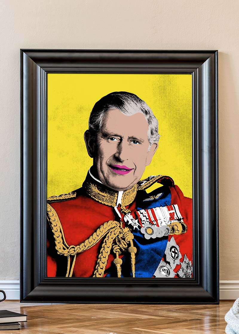 King Charles III Warhol Style Portrait