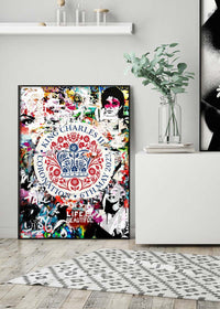 King Charles III Emblem Graffiti Print