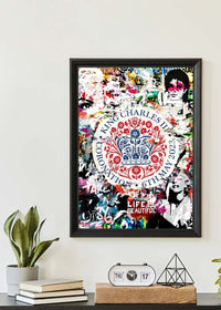 King Charles III Emblem Graffiti Print
