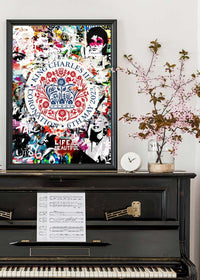 King Charles III Emblem Graffiti Print