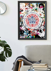 King Charles III Emblem Graffiti Print