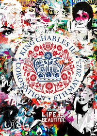King Charles III Emblem Graffiti Print
