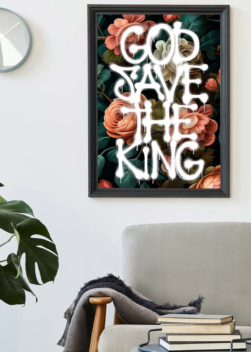 God Save The King Spray Paint Print