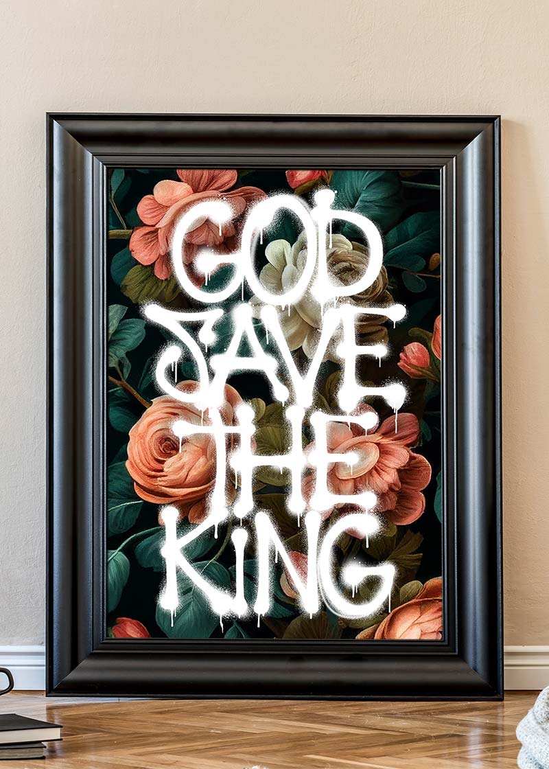 God Save The King Spray Paint Print