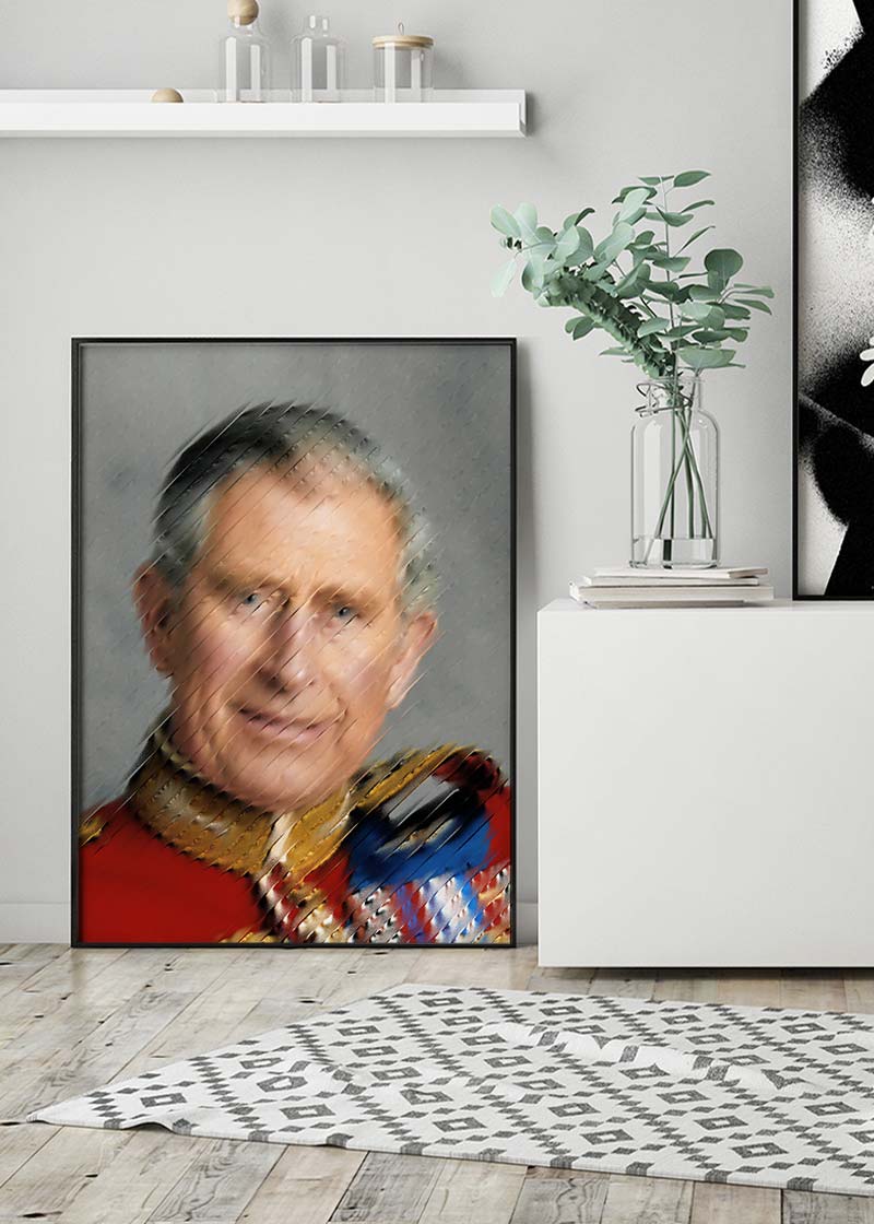 King Charles III Refracted Glass Print