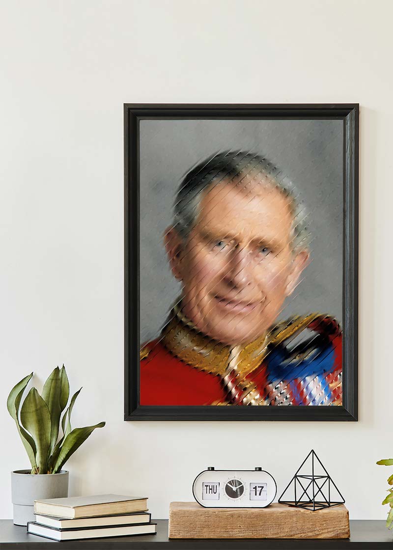 King Charles III Refracted Glass Print