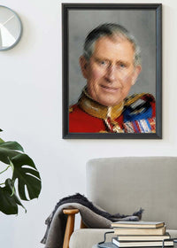 King Charles III Refracted Glass Print