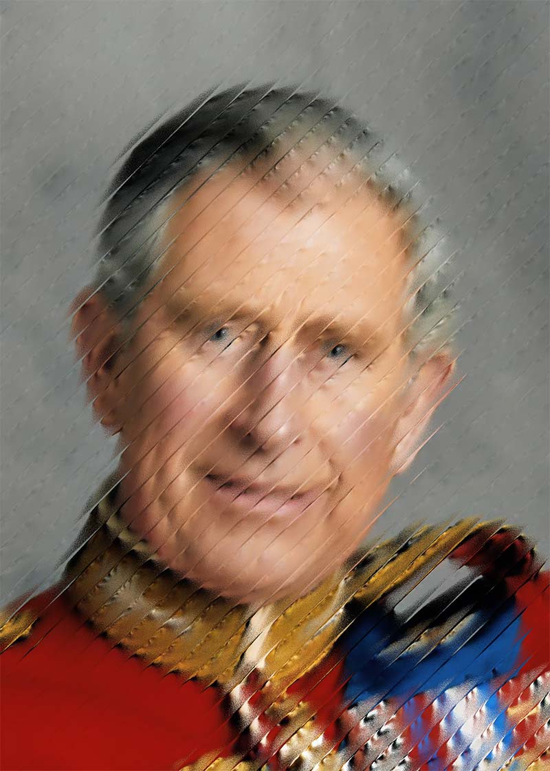 King Charles III Refracted Glass Print