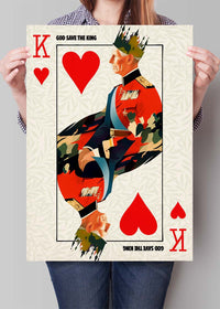 King Charles III Playing Card King of Hearts Print