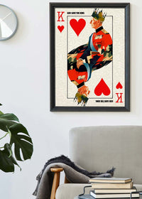 King Charles III Playing Card King of Hearts Print
