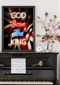 God Save The King Neon Print