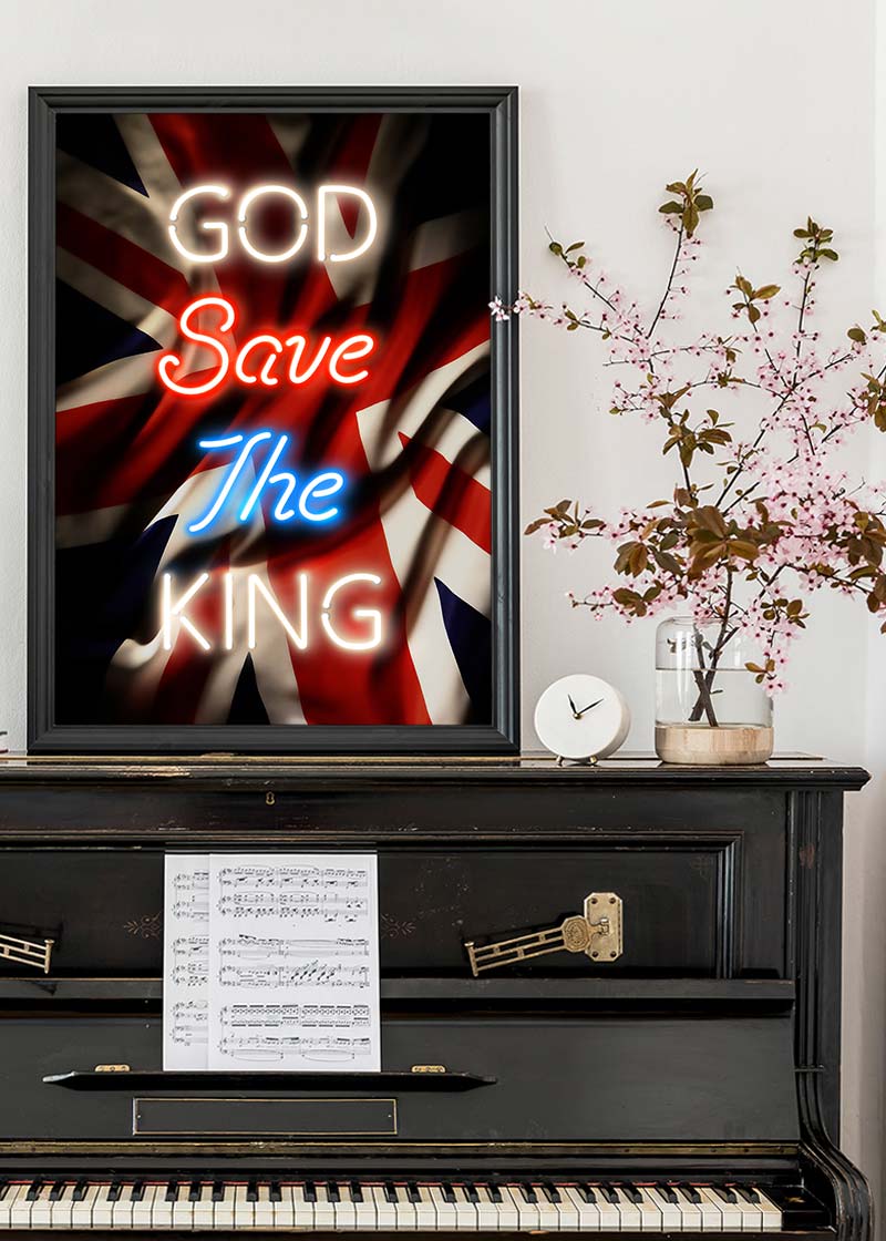 God Save The King Neon Print