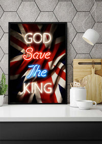 God Save The King Neon Print