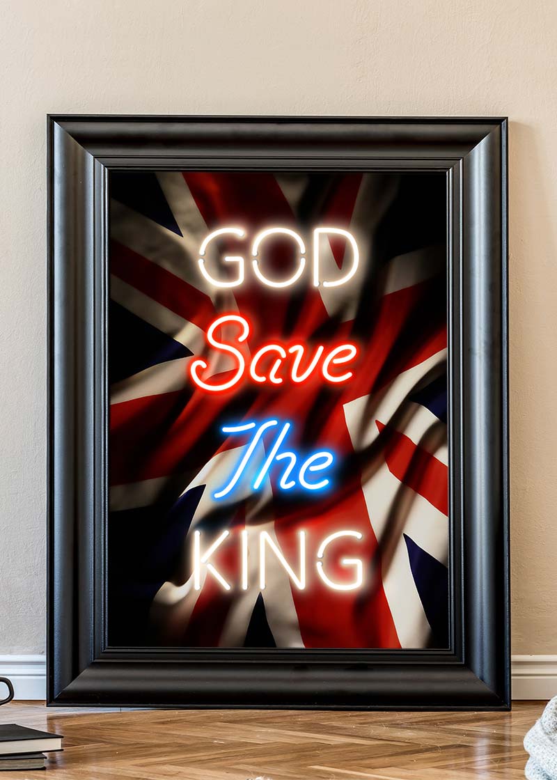 God Save The King Neon Print