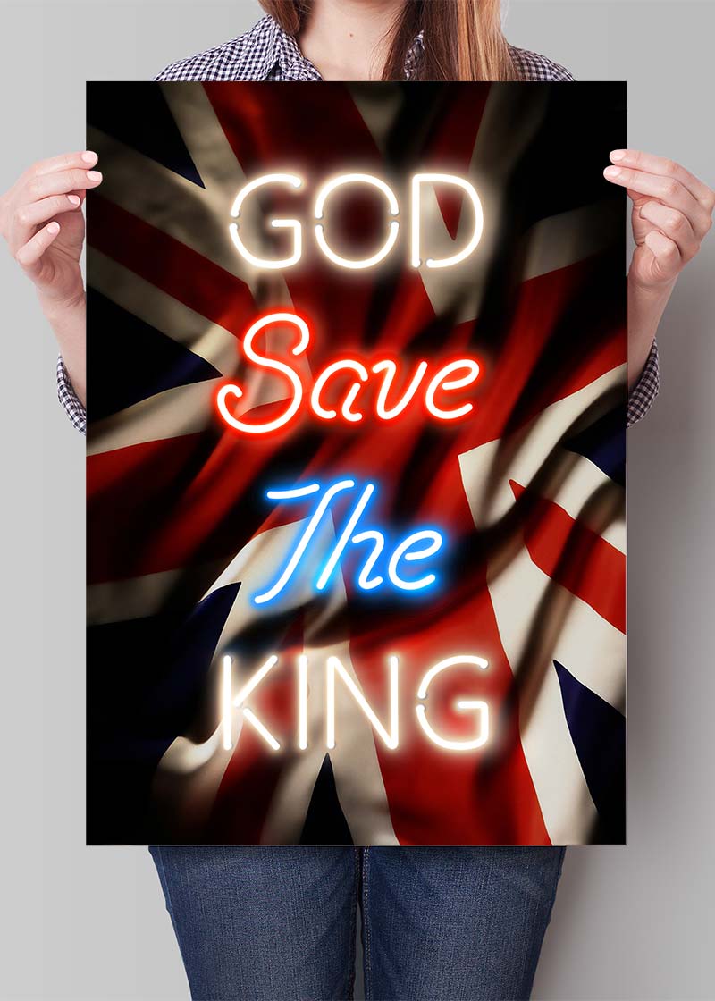 God Save The King Neon Print