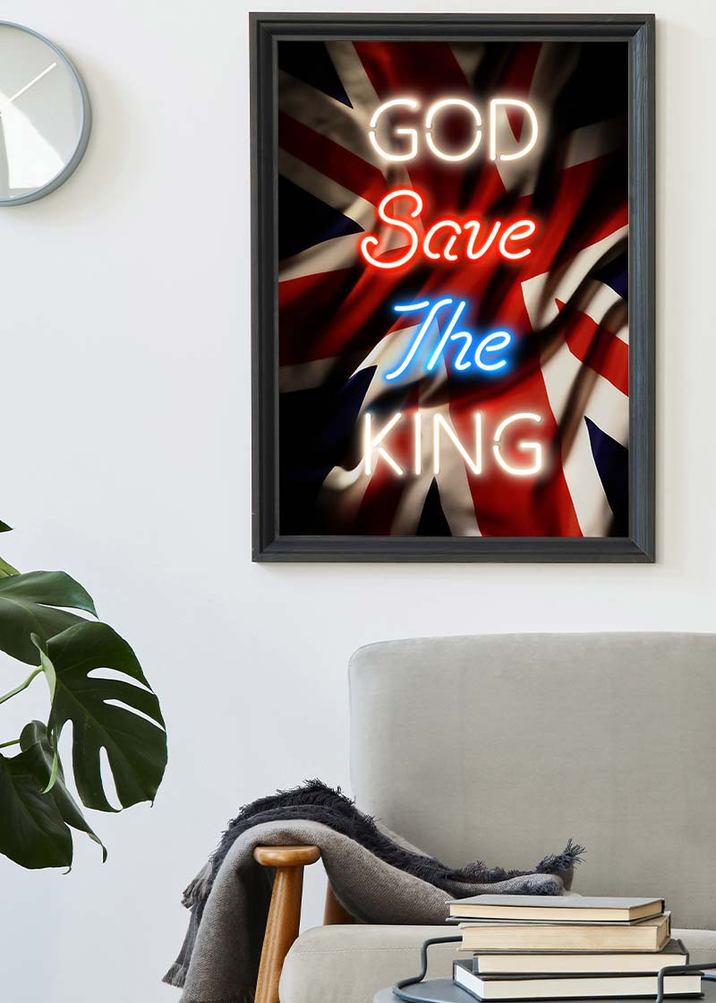 God Save The King Neon Print