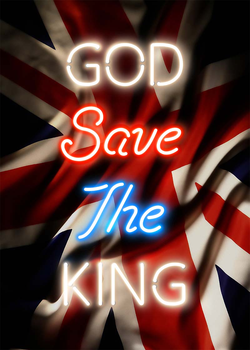 God Save The King Neon Print