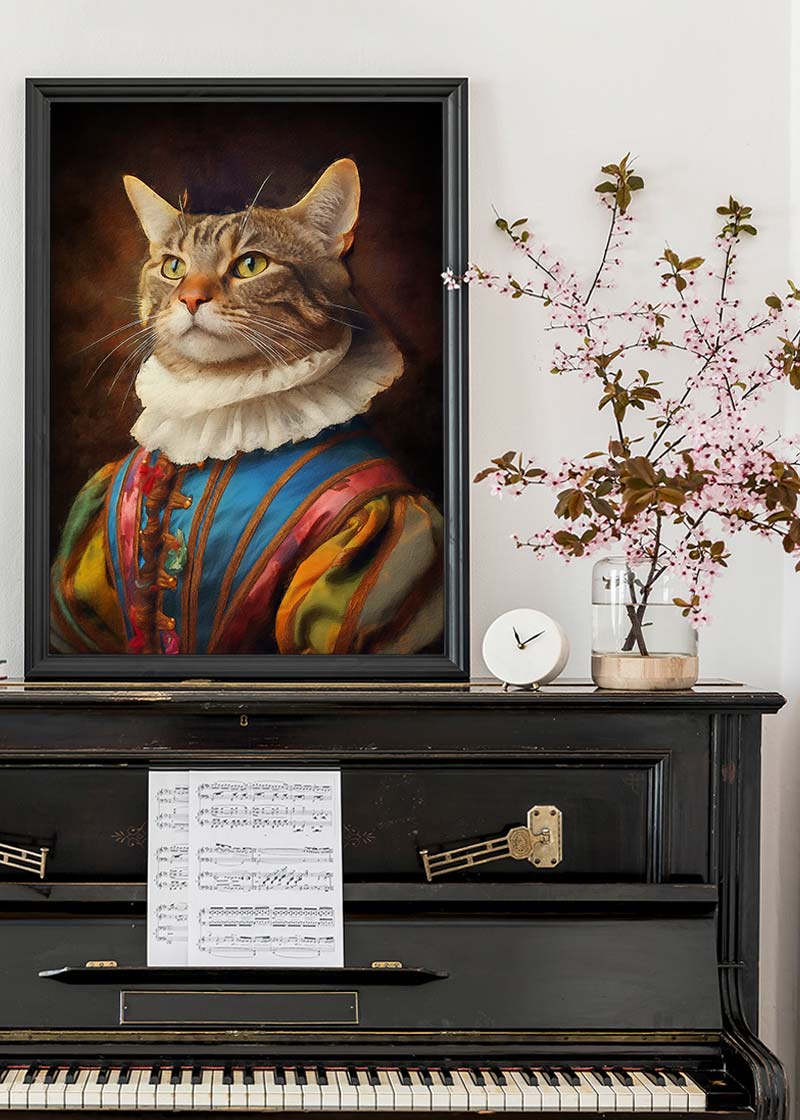 Rainbow Cat Animal Portrait Print