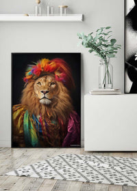 Rainbow Lion Animal Portrait Print