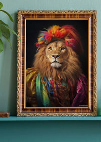 Rainbow Lion Animal Portrait Print