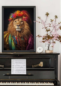 Rainbow Lion Animal Portrait Print