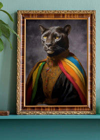 Rainbow Panther Animal Portrait Print