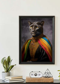 Rainbow Panther Animal Portrait Print