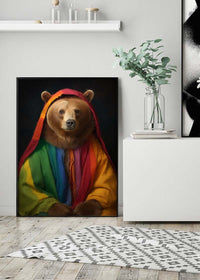Rainbow Bear Animal Portrait Print