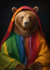 Rainbow Bear Animal Portrait Print