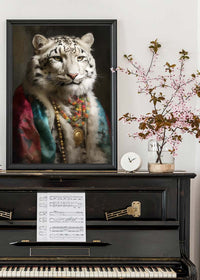 Rainbow Snow Leopard Animal Portrait Print