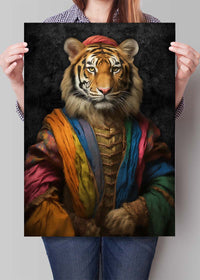 Rainbow Tiger Animal Portrait Print