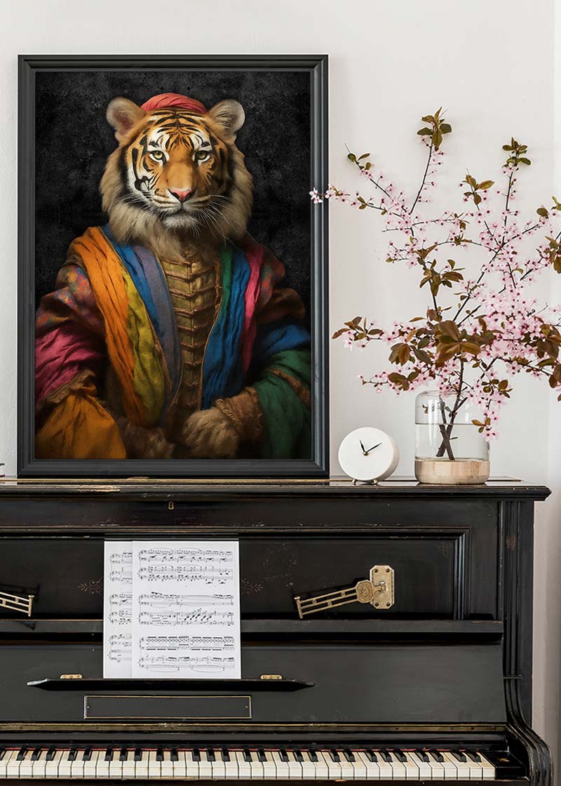 Rainbow Tiger Animal Portrait Print