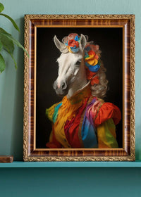 Rainbow Horse Animal Portrait Print