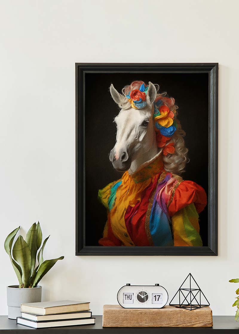 Rainbow Horse Animal Portrait Print