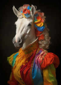 Rainbow Horse Animal Portrait Print
