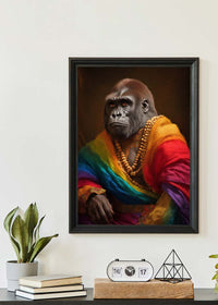 Rainbow Gorilla Animal Portrait Print