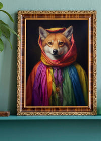 Rainbow Fox Animal Portrait Print