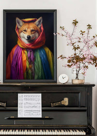Rainbow Fox Animal Portrait Print