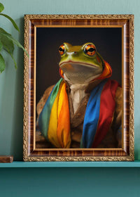 Rainbow Frog Animal Portrait Print