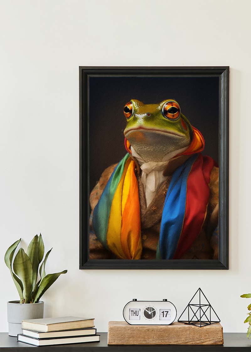Rainbow Frog Animal Portrait Print